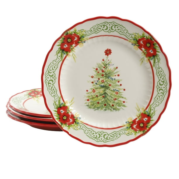Pioneer Woman Walmart Christmas Salad Dessert Plate Set Of 4